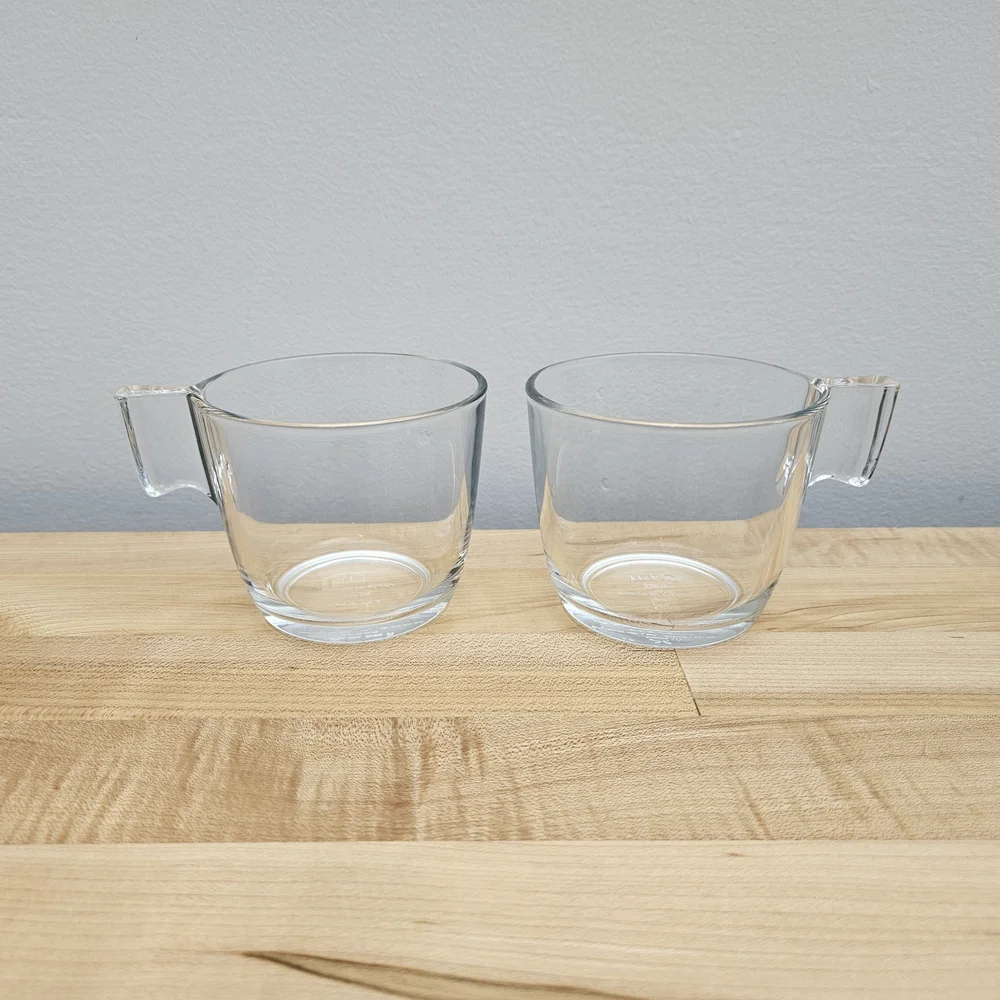 Set of 2 IKEA STELNA stackable glass mugs